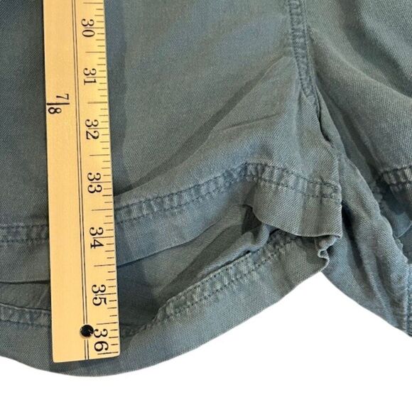 Faherty Arlie Short Romper Tencel Linen Blend Soft Blue Button Front Size Medium - Picture 13 of 14